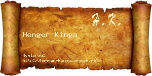 Henger Kinga névjegykártya